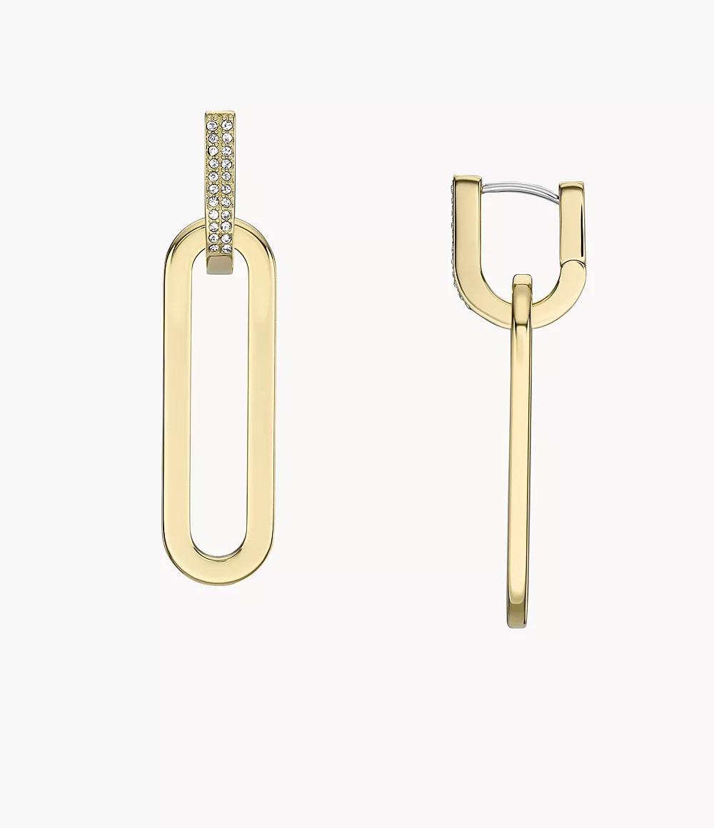 Heritage D-Link Glitz Gold-Tone Stainless Steel Drop Earrings  JF04587710
