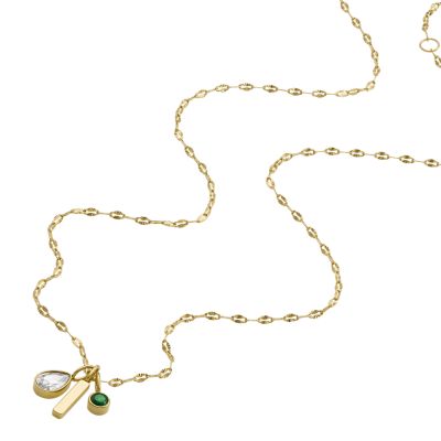 Sadie Seasonal Sparkle Gold-Tone Stainless Steel Chain Necklace