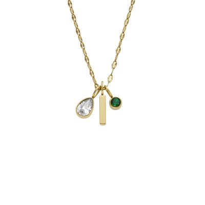 Sadie Seasonal Sparkle Gold-Tone Stainless Steel Chain Necklace