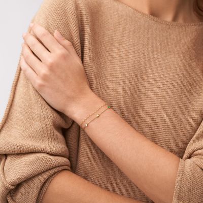 Sadie Seasonal Sparkle Gold-Tone Stainless Steel Chain