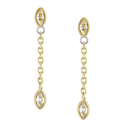 Women's gold-tone drop earrings.