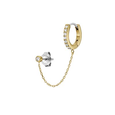 Ellis Pavé Glitz Gold-Tone Stainless Steel Hoop Earring