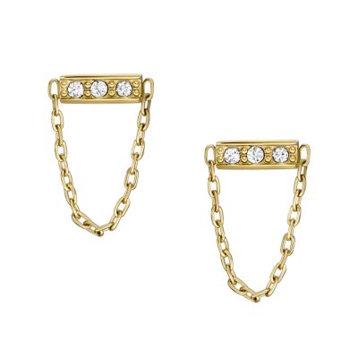 All Stacked Up Gold-Tone Fossil - Earrings - Stud Stainless Steel JF04595710