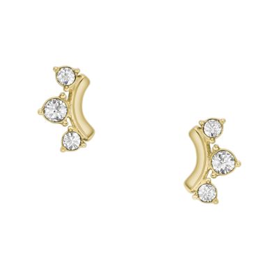 All Stacked Up Gold-Tone Stainless Steel Stud Earrings