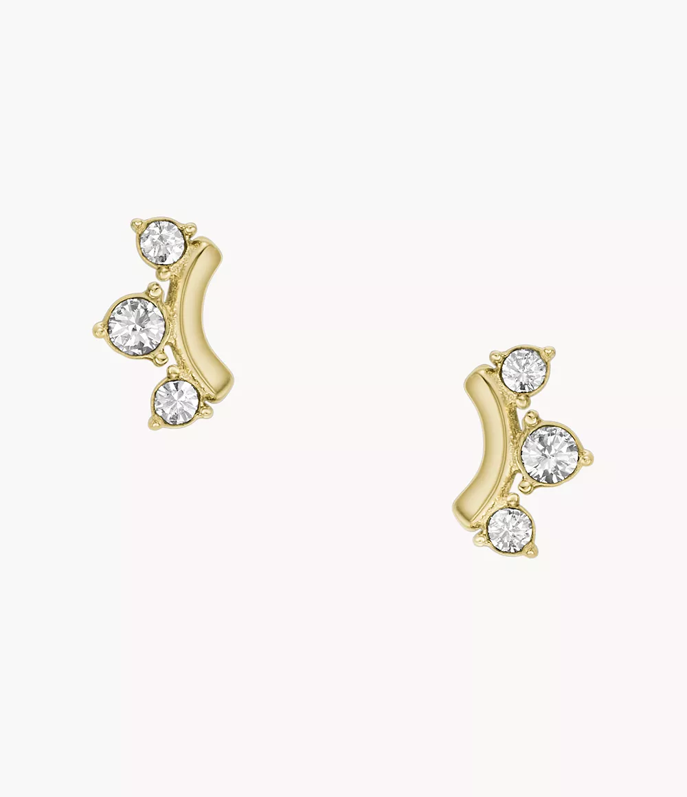 All Stacked Up Gold-Tone Stainless Steel Stud Earrings  JF04596710
