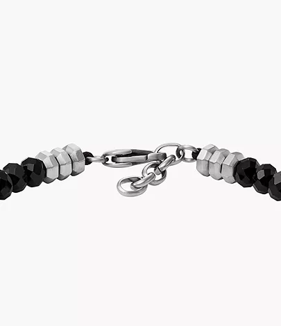 All Stacked Up Black Agate Beaded Bracelet - JF04602040 - Fossil