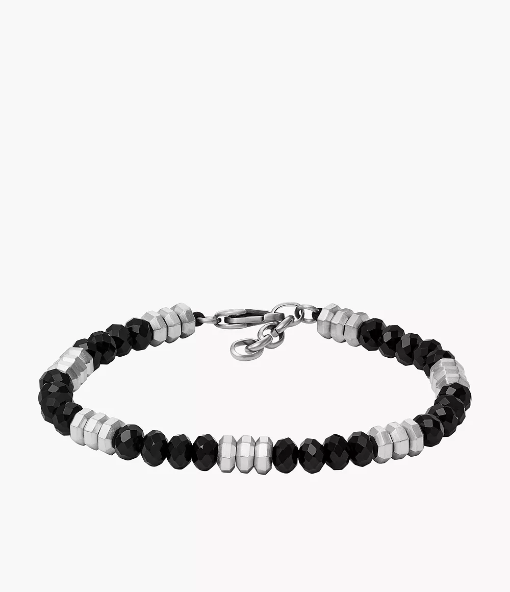 Image of All Stacked Up Black Agate Beaded Bracelet