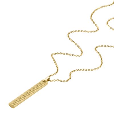 Harlow Linear Texture Gold-Tone Stainless Steel Chain Necklace