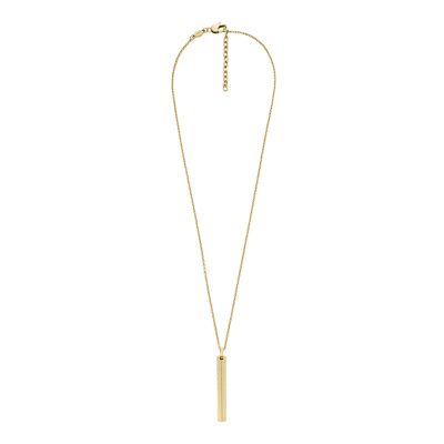 Harlow Linear Texture Gold-Tone Stainless Steel Chain Necklace