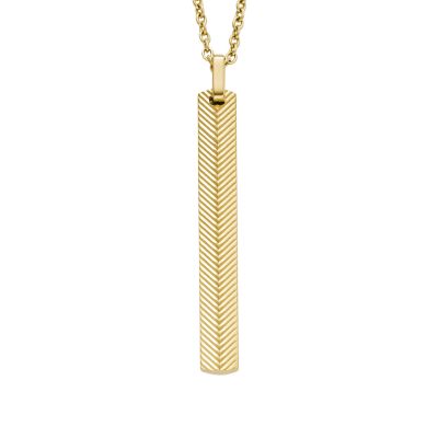 Harlow Linear Texture Gold-Tone Stainless Steel Chain Necklace  JF04609710