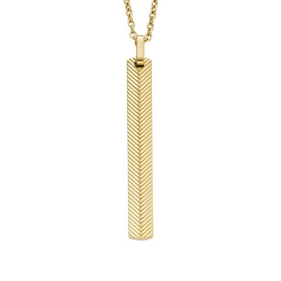 Harlow Linear Texture Gold-Tone Stainless Steel Chain Necklace