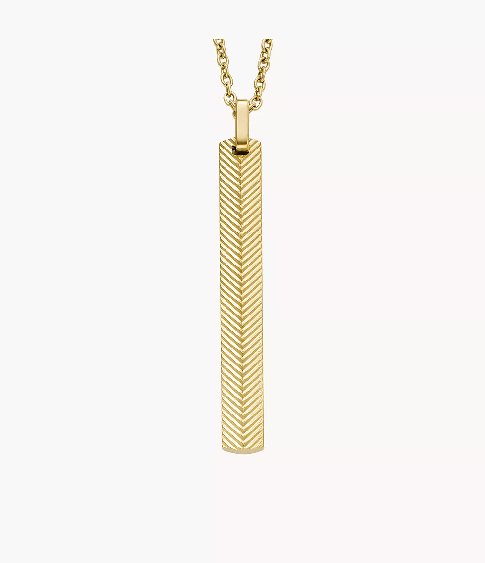 Harlow Linear Texture Gold-Tone Stainless Steel Chain Necklace  JF04609710
