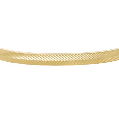 Fossil Steel Cuff Bracelet - - Stainless Linear Harlow Gold-Tone Texture JF04610710