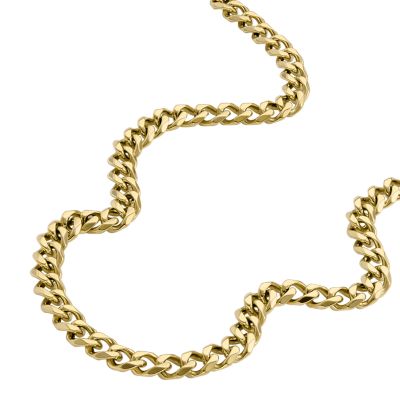 Bold Stainless Necklace - Steel Fossil Chains - Chain JF04612710 Gold-Tone