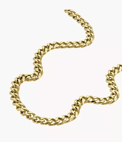 Bold Chains Gold-Tone Stainless Steel Chain Necklace - JF04612710 - Fossil