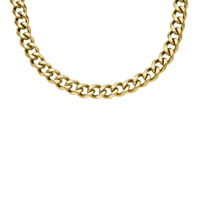 Bold Chains Gold-Tone - Stainless - Steel Fossil Necklace Chain JF04612710