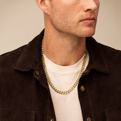 Ellis Core Chains Gold-Tone Stainless Steel Chain Necklace