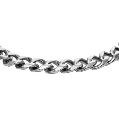 All Stacked Up Stainless Steel Chain Necklace - JF04505040 - Fossil