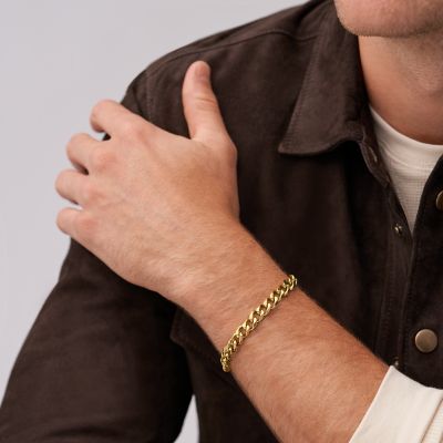 Bracelet chaîne Bold Chains en acier inoxydable, doré