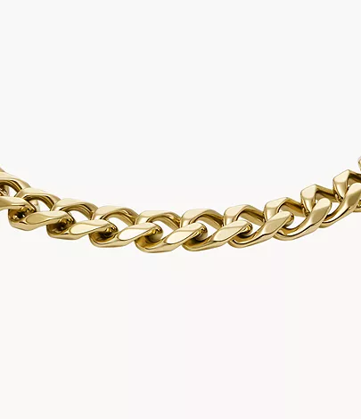 - Bold Stainless Chain JF04616710 Fossil Gold-Tone Steel Bracelet Chains -
