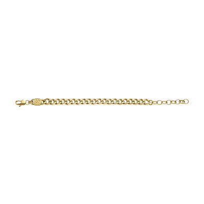 - Gold-Tone Chains Stainless Steel Chain Fossil JF04616710 Bold Bracelet -