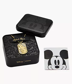 Disney x Fossil Special Edition Gold-Tone Stainless Steel Dog Tag Necklace