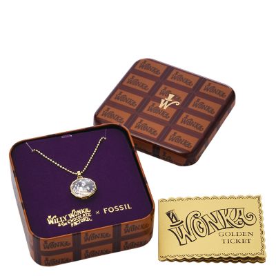 Willy Wonka™ x Fossil Special Edition Gold-Tone Stainless Steel Pendant Necklace