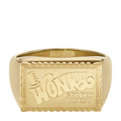 Willy Wonka™ x Fossil Special Edition Gold-Tone Stainless Steel Signet Ring