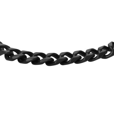 Bold Chains Black Stainless Fossil JF04634001 Steel Bracelet Chain - 