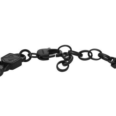 Bold Chains Black Stainless Steel Chain Bracelet - JF04634001 - Fossil