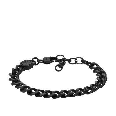 Bold Chains Black Stainless Steel Chain Bracelet - JF04634001 - Fossil