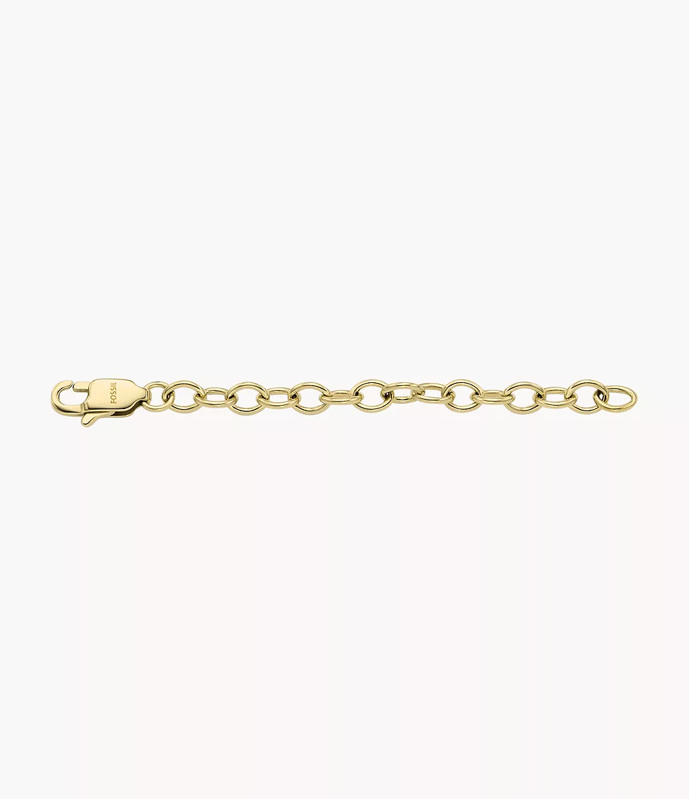 Image of All Stacked Up Gold-Tone Stainless Steel Chain Necklace Extender
