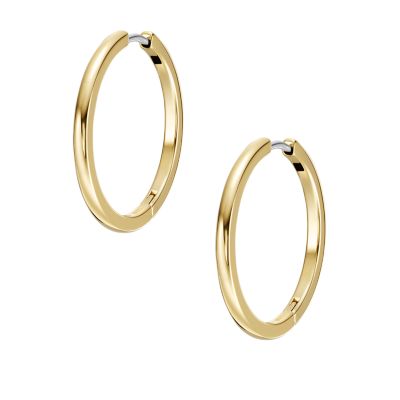 Ellis All Stacked Up Gold-Tone Stainless Steel Hoop Earrings