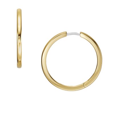 Earrings Hoop JF04638710 Stacked All Gold-Tone Up - Stainless Steel - Fossil