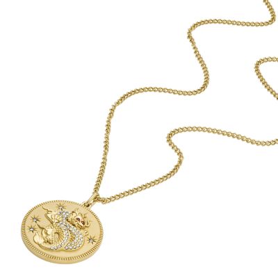 Lunar New Year Gold-Tone Stainless Steel Pendant Necklace
