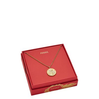 Lunar New Year Gold-Tone Stainless Steel Pendant Necklace