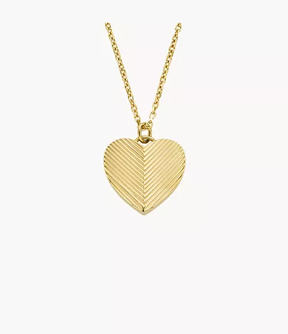 Halskette mit goldfarbenem Herz.