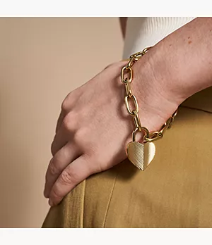 Armband Harlow Linear Texture Heart Edelstahl goldfarben