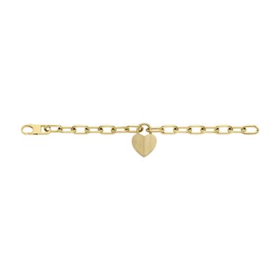 Harlow Linear Bracelet - JF04658710 Steel - Heart Fossil Station Texture Stainless Gold-Tone