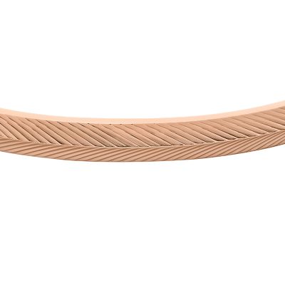 Harlow Linear Texture Rose Gold-Tone Stainless Steel Cuff Bracelet