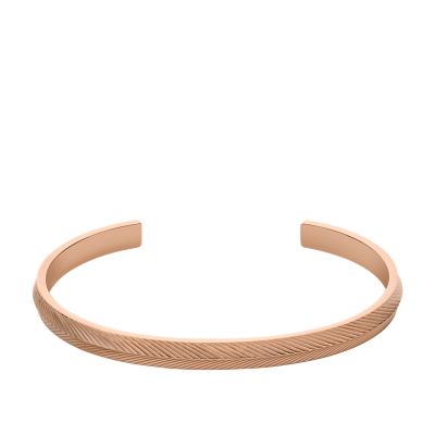 Bracelet-manchette Harlow Linear Texture En Acier Inoxydable Ton Or Rose