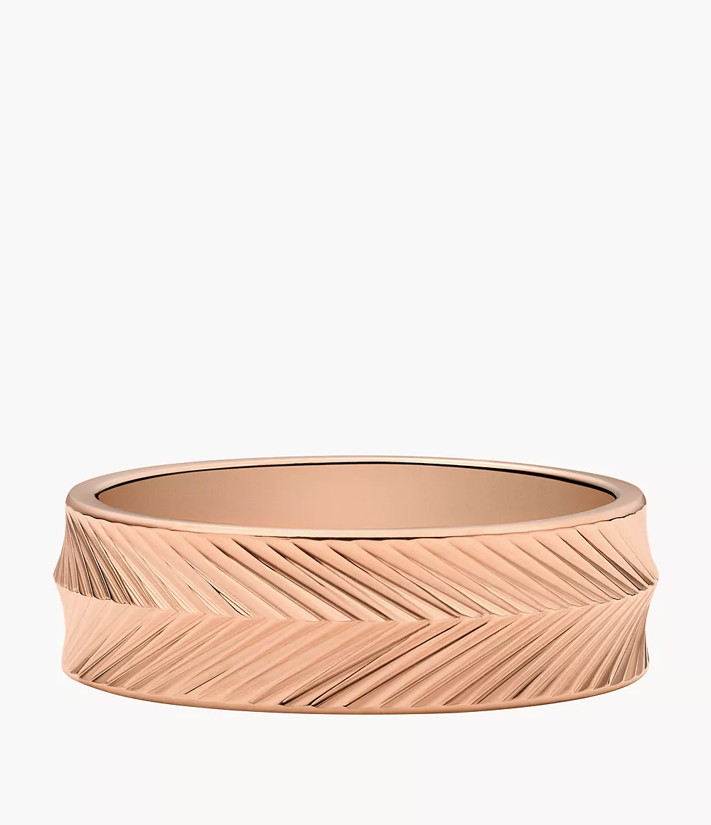 Harlow Linear Texture Rose Gold-Tone Stainless Steel Band Ring  JF04663791
