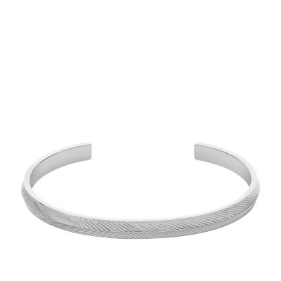 Harlow Linear Texture Stainless Steel Cuff Bracelet  JF04665040