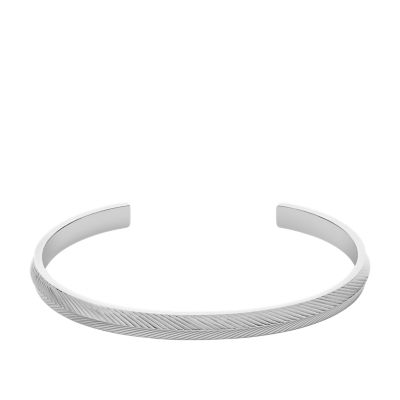 Harlow Linear Texture Stainless Steel Cuff Bracelet - JF04665040