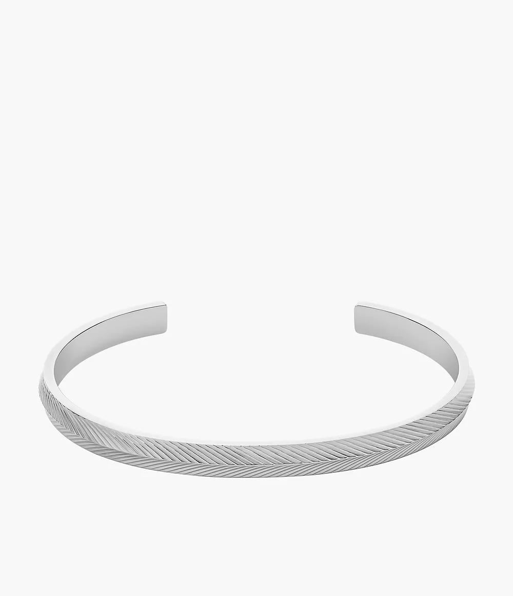 Harlow Linear Texture Stainless Steel Cuff Bracelet