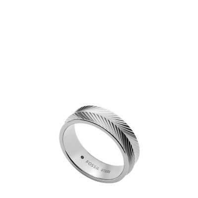 Harlow Linear Texture Stainless Steel Band Ring - JF04667040001 