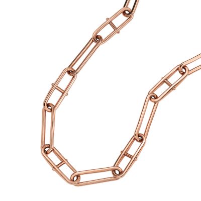 Heritage D-Link Rose Gold-Tone Stainless Steel Chain Necklace