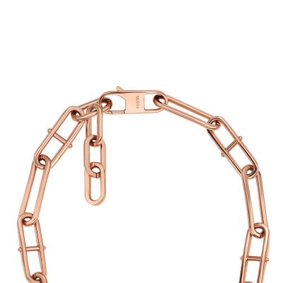 Locket Collection Rose Gold-Tone Stainless Steel Chain Necklace -  JF04429791 - Fossil