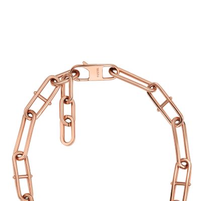 Heritage D-Link Rose Gold-Tone Stainless Steel Chain Necklace