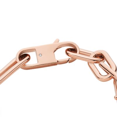 Heritage D-Link Rose Gold-Tone Stainless Steel Chain Bracelet